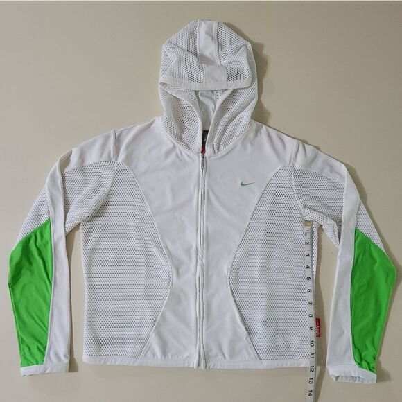 Nike Women's White Dri-FIT Mesh Hoodie - Picture 5 of 13